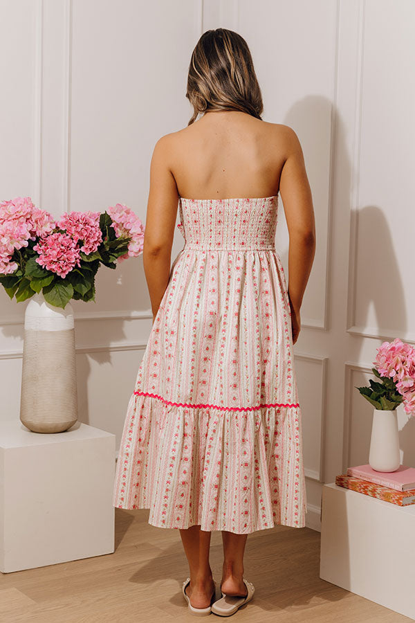 Petal Kiss Floral Smocked Midi Dress Image - 4