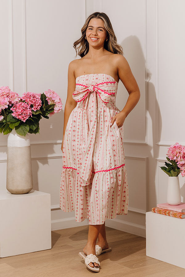 Petal Kiss Floral Smocked Midi Dress Image - 1