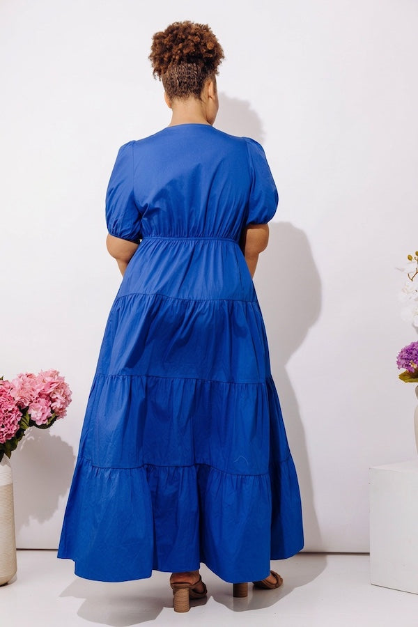 Laughs On The Patio Front Tie Poplin Maxi Dress Curves Image - 4