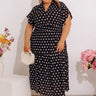 Sweet Spotlight Polka Dot Midi Dress in Black Curves Image - 1