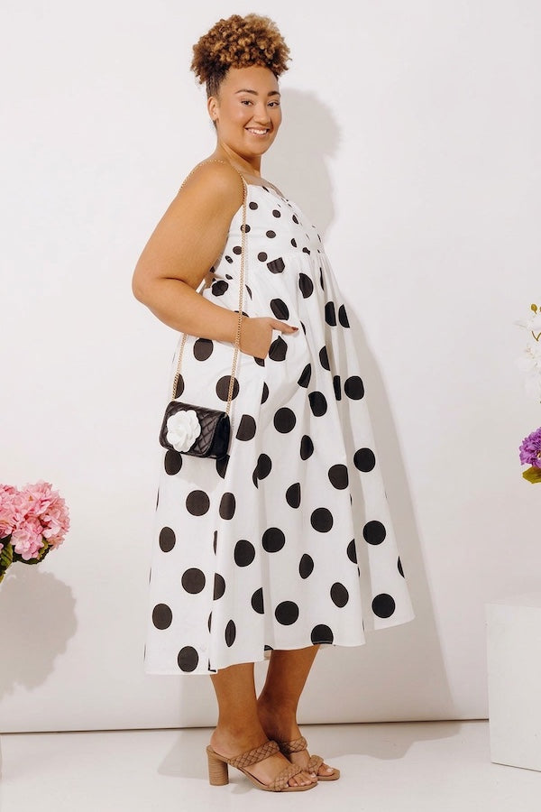 Spot On Poplin Midi Dress Curves Image - 3