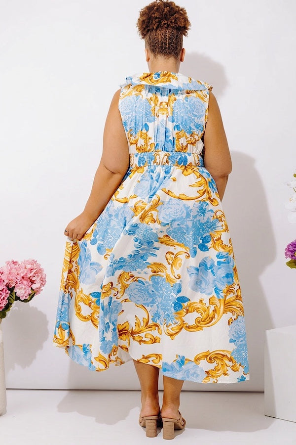 Bellini On The Terrace Floral Midi Dress Curves Image - 5