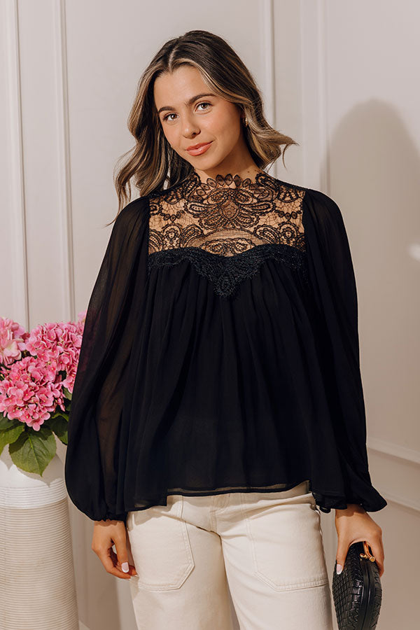 Poise And Polish Chiffon Top in Black Image - 1