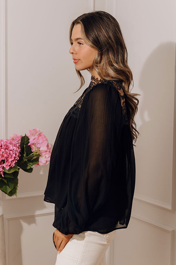 Poise And Polish Chiffon Top in Black Image - 3