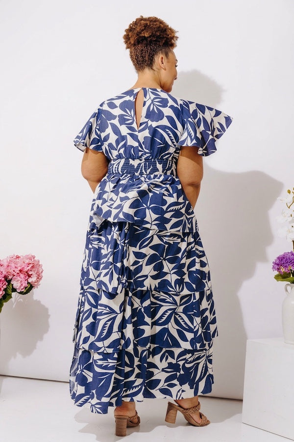 Bloom Belle Tiered Floral Maxi Dress Curves Image - 4