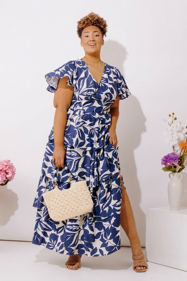 Bloom Belle Tiered Floral Maxi Dress Curves Image - 1