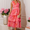 Graceful Garden Floral Tiered Midi Dress Image - 1