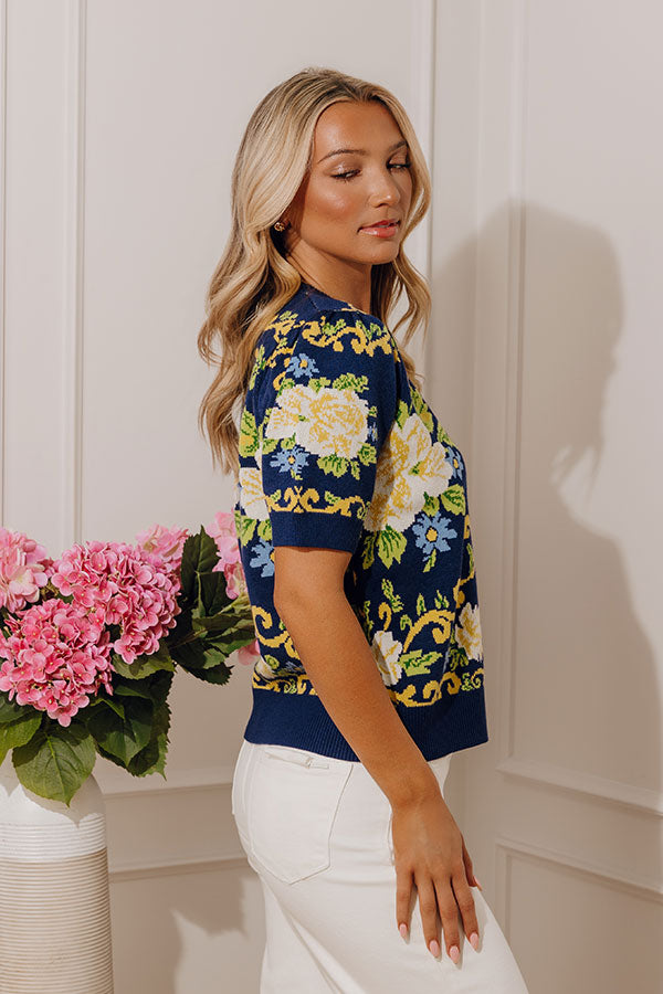 Floral Dream Knit Sweater Top Image - 2