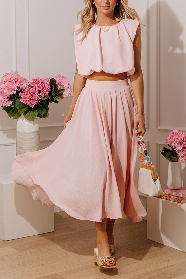 Social Brunch High Waist Midi Skirt