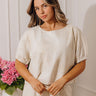 Casual Calm Embroidered Linen-Blend Top Image - 1