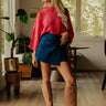 Timeless Charm Cable Knit Sweater Top in Red Image - 1