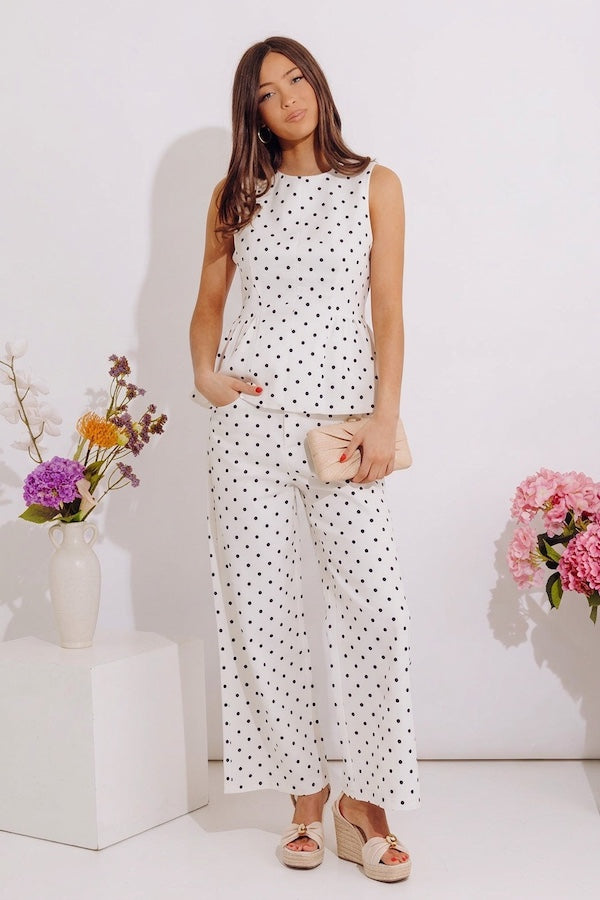 Right On Point High Waist Wide Leg Jeans in White Image - 1