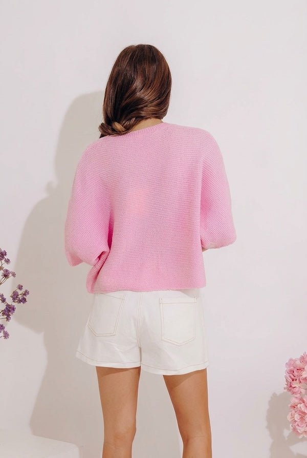 Modern Ease Knit Top in Pink Image - 3