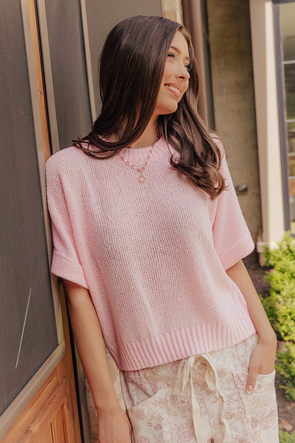 Easygoing Charm Knit Top in Pink Image - 1