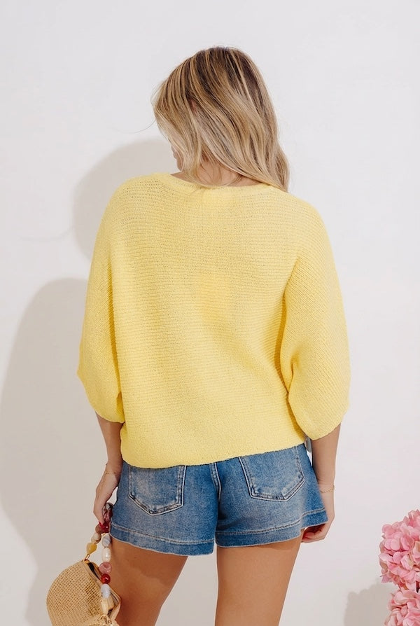 Modern Ease Knit Top in Yellow Image - 3