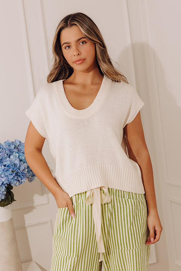 Light And Airy Knit Top in Cream