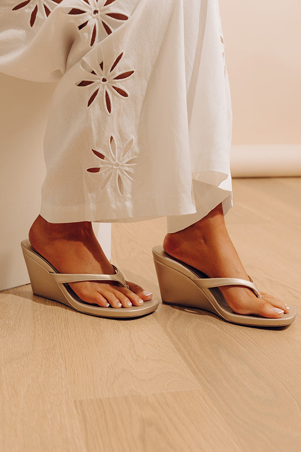 Murphy Faux Leather Wedge in Champagne Gold