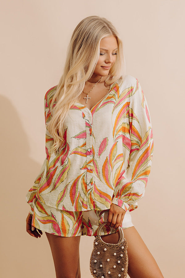 Resort Luxe Button Up Top Image - 2