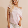 Lovely In Lace Satin Top in Light Pink Image - 1