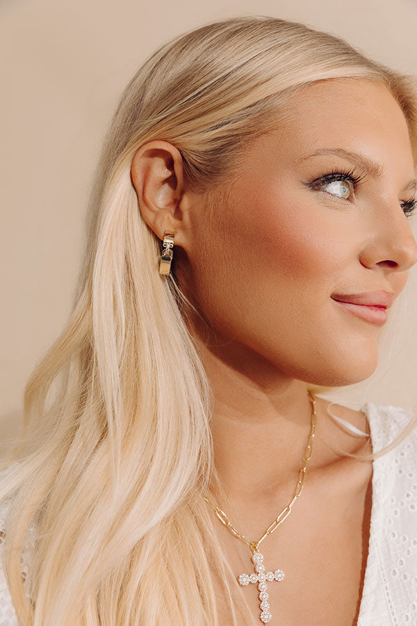 Melinda Maria Ashley Lock Huggie Hoop Earrings Image - 2