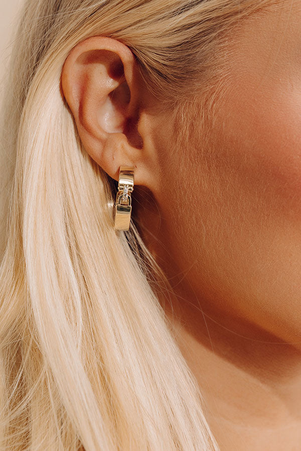 Melinda Maria Ashley Lock Huggie Hoop Earrings Image - 1