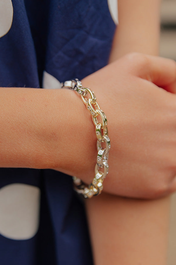 Melinda Maria Ashley Chain Link 9mm Bracelet in 2 Tone Image - 2