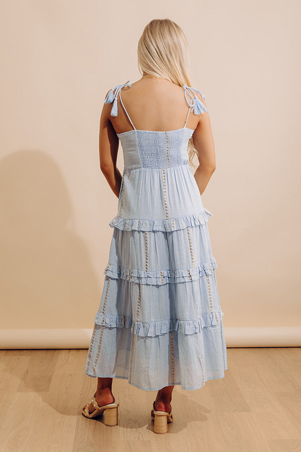 Darling Details Floral Embroidered Tiered Midi Dress Image - 3