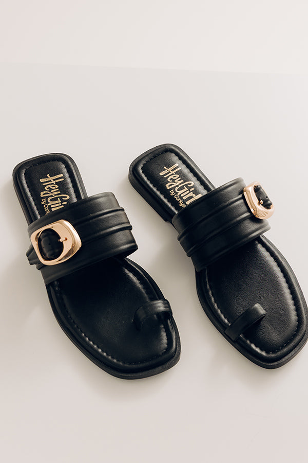 Yummy Faux Leather Sandal in Black Image - 3