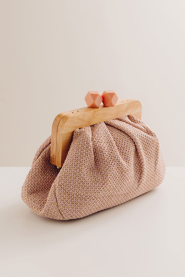 Vacation Muse Woven Clutch in Pink