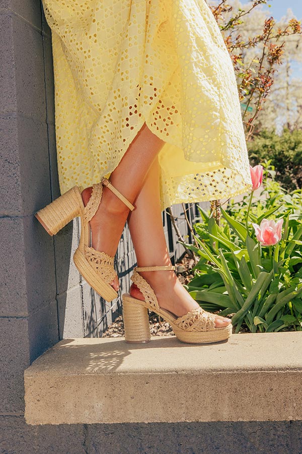 Orion Raffia Woven Platform Heel