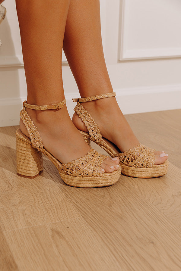 Orion Raffia Woven Platform Heel