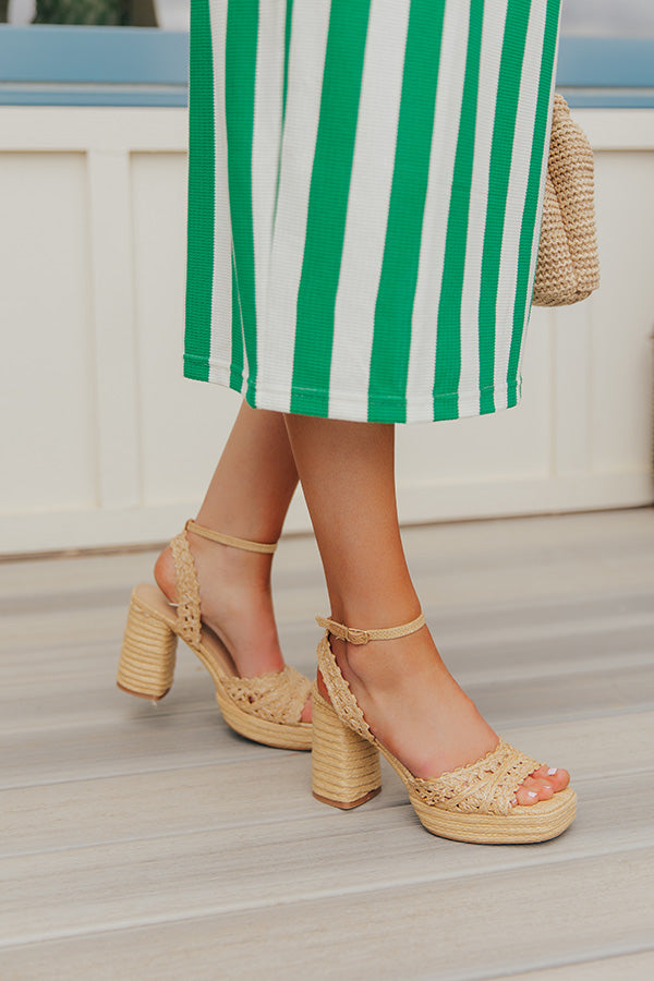 Orion Raffia Woven Platform Heel Image - 1