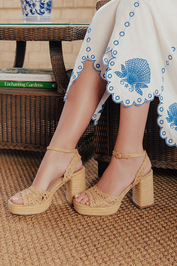 Orion Raffia Woven Platform Heel