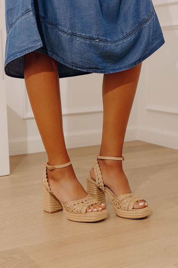 Orion Raffia Woven Platform Heel Image - 1
