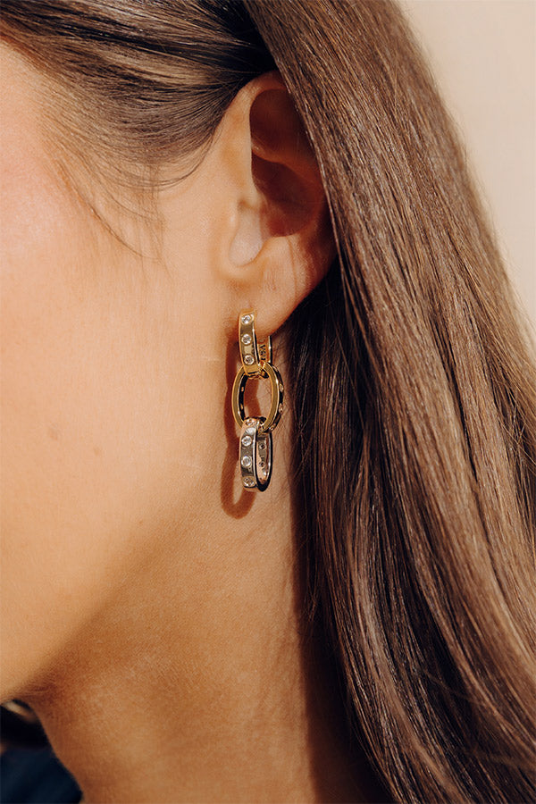 Melinda Maria Ashley Chain Convertible Earring in 2 Tone Image - 2