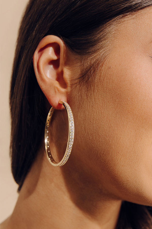 Melinda Maria Ashley Infinity Reversible 2 inch Hoop Earrings Impressions Online Boutique Melinda Maria Ashley Infinity Reversible 2 inch Hoop Earrings Impressions Online Boutique