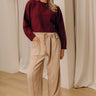 The Callie High Waist Vintage Wash Barrel Leg Pants in Iced Latte Image - 1