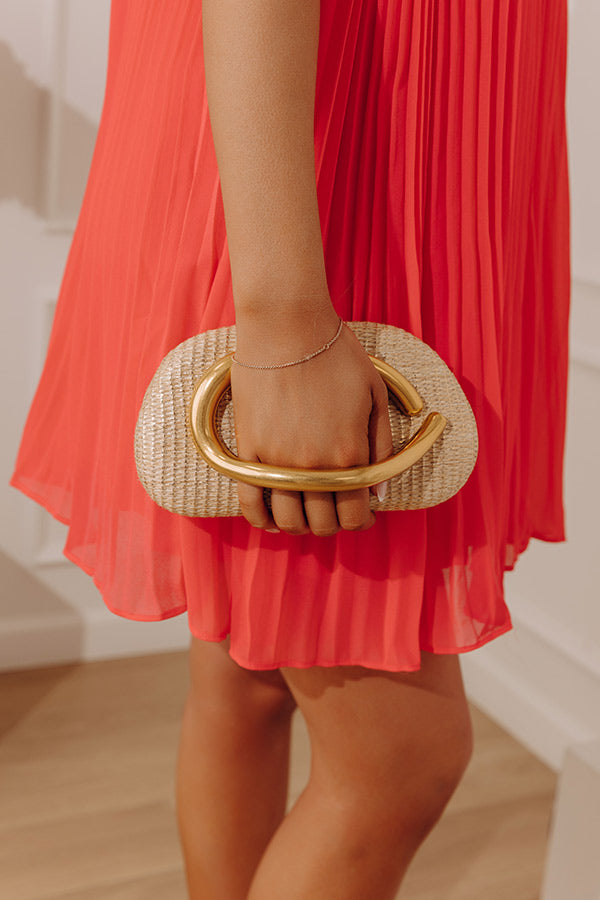 Dolce Days Hard Shell Raffia Woven Clutch Image - 1