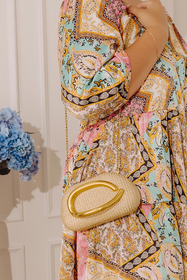 Dolce Days Hard Shell Raffia Woven Clutch Image - 1