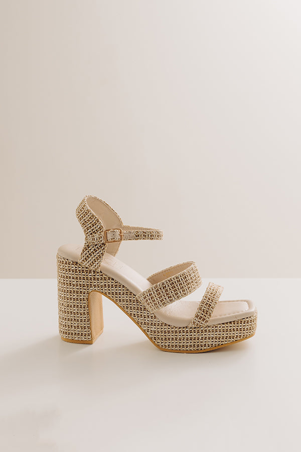 Alessia Raffia Woven Platform Heel Image - 4
