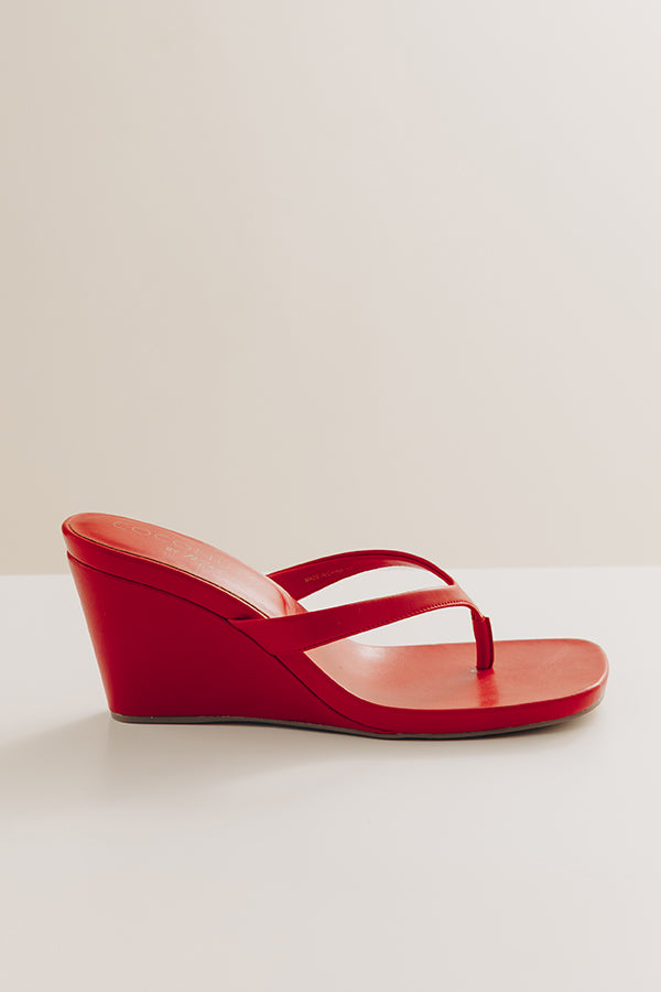 Murphy Faux Leather Wedge in Red Image - 3