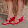 Murphy Faux Leather Wedge in Red Image - 1
