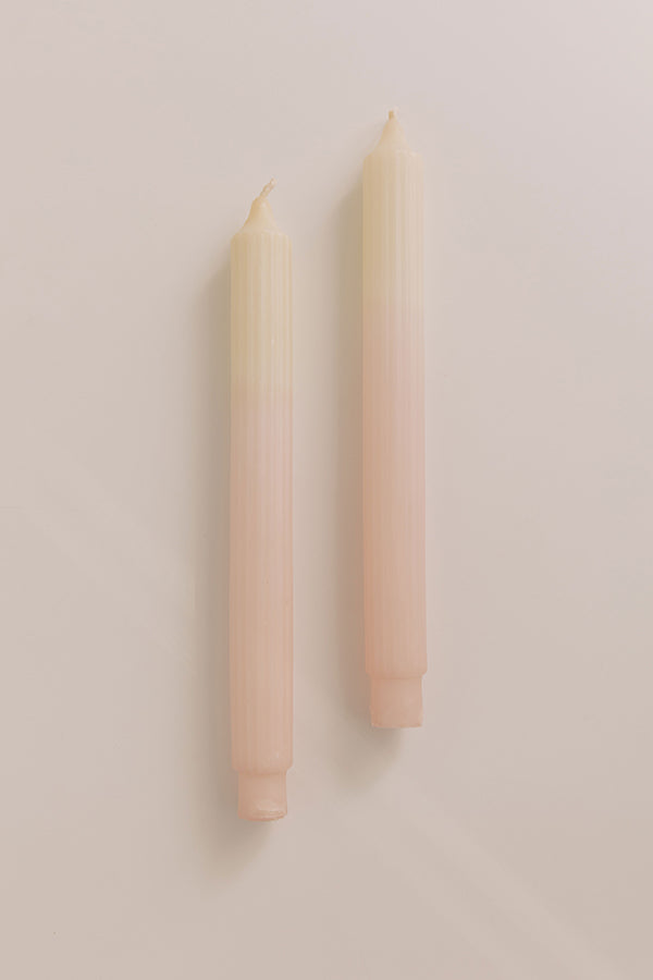 Two Tone Fluted Taper Candle Set Image - 1