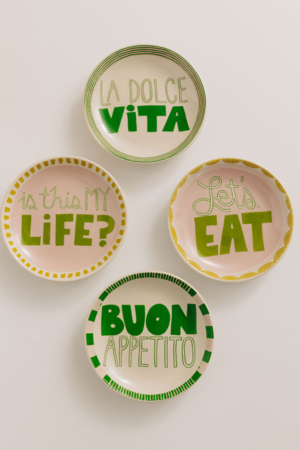 The Sweet Life Stoneware Mini Plate Set Image - 1