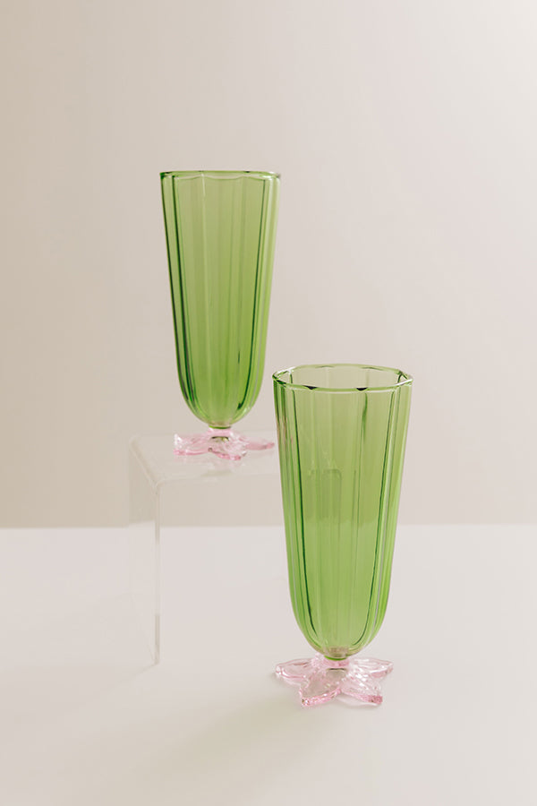 Flower Party Fluted Champagne Flute Image - 1