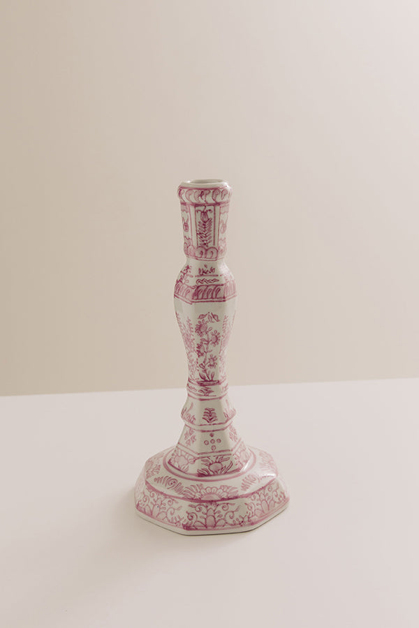 Timeless Elegance Floral Stoneware Candle Holder Image - 2