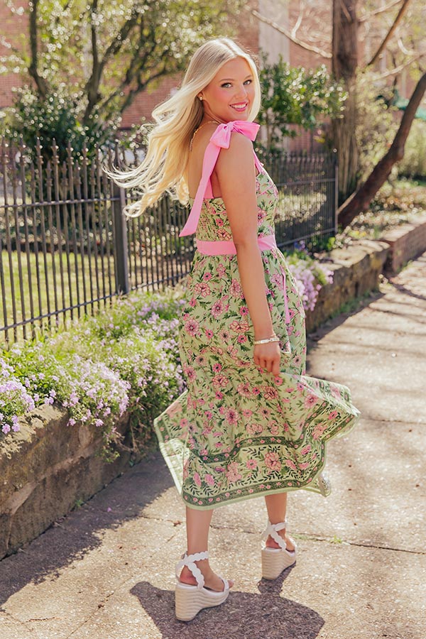 Bloom and Bliss Floral Midi Dress Image - 3