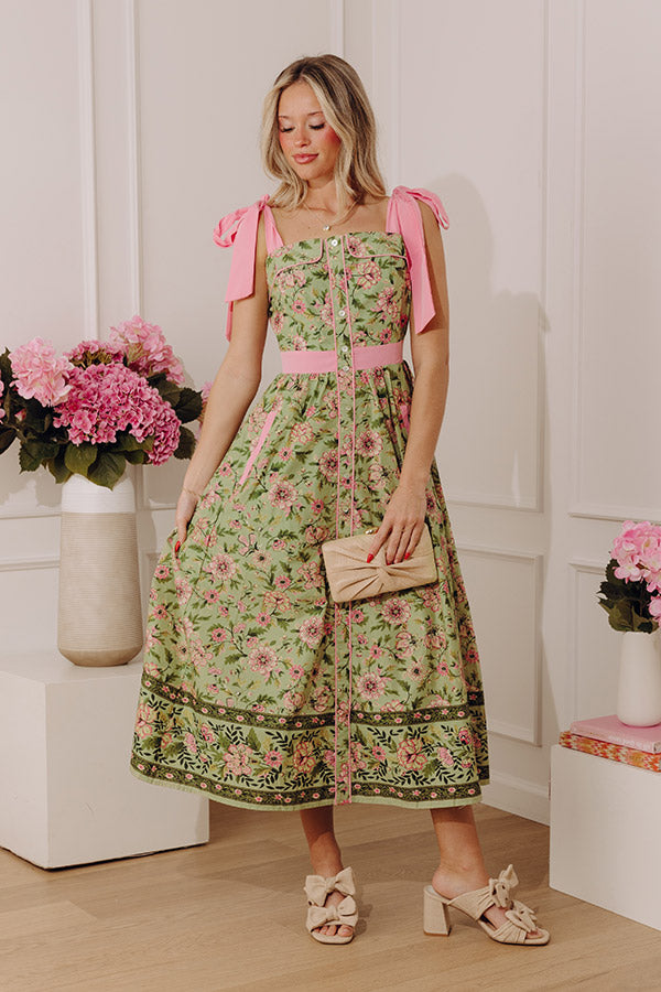 Bloom and Bliss Floral Midi Dress Image - 2