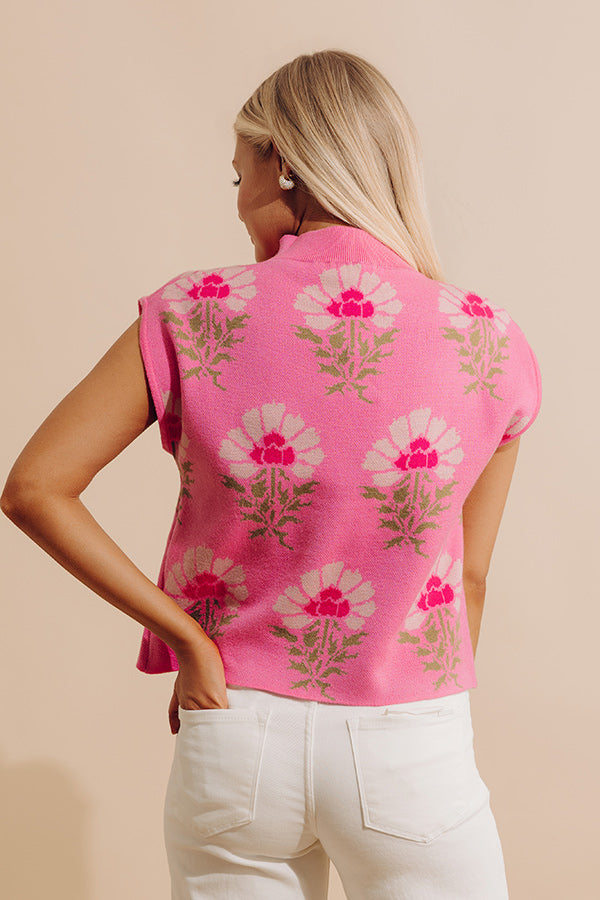 Cafe Al Fresco Floral Knit Sweater Top Image - 4