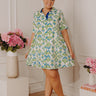 Sweet Garden Floral Button Down Mini Dress Curves Image - 1